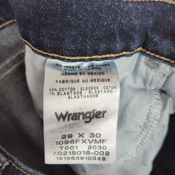 Wrangler Straight Fit Jeans Men's Size 29 x 30 Dark Wash Blue - Picture 8 of 9